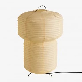 Rijstpapier Tafellamp (↑48 cm) Weidle Vanille Geel - Sklum