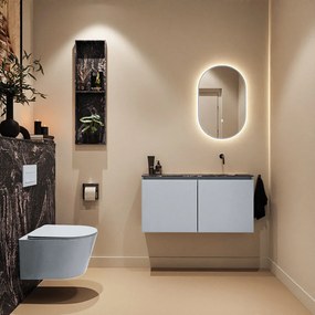 Mondiaz Ture DLux toiletmeubel 100cm clay met wastafel lava rechts zonder kraangat