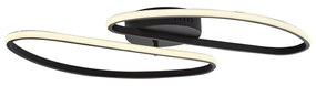 LED Design plafondlamp mat zwart 65 cm 3-staps dimbaar 2-lichts - Pepe Design Binnenverlichting Lamp