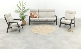 Lagos verstelbare 5-zits stoel-bank loungeset - Antraciet