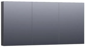 Saniclass Plain Spiegelkast - 140x70x15cm - 3 links- en rechtsdraaiende spiegeldeuren MFC - black wood SK-PL140BW