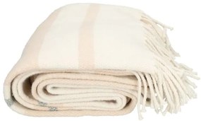 Plaid, wol/katoen, off white, 127 x 178 cm