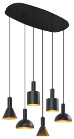 Eettafel / Eetkamer Moderne hanglamp zwart 6-lichts - Biles Modern E27 Binnenverlichting Lamp