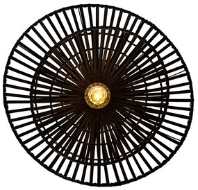 Oosterse plafondlamp zwart bamboe 62 cm - Pua