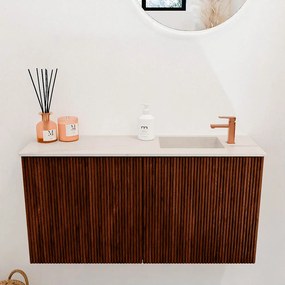 Mondiaz Joya DLux 80cm toiletmeubel ruby met wastafel faye rechts 1 kraangat meli