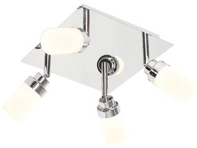 Moderne badkamer Spot / Opbouwspot / Plafondspot staal 4-lichts IP44 - Japie Modern G9 IP44 vierkant Lamp