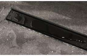 Easy Drain Compact 50 TAF Modulo douchegoot RVS m. Zero+ rooster, waterslot 50mm 90cm inbouwdiepte 90mm met zijuitloop zwart edm1tafzm900-50b