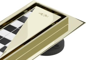 Mexen Flat 360° M13 draaibare lineaire afvoer 2in1 80 cm, goud - 1510080-40