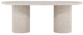 Ovale Eettafel Met Dikke Beige Poten - 100 X 200cm.