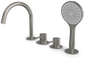 Hotbath Buddy Badrandcombinatie - met uitloop - één hendel mengkraan - Geborsteld nikkel B173GN