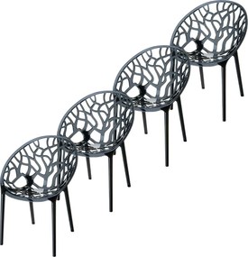 Garden Impressions Crystal tuinstoel zwart - 4 stuks