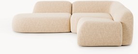 Modulaire bouclé hoekbank Wolke (4-zits) met chaise longue