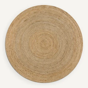 Rond vloerkleedØ300 cm in jute, handgevlochten, Hempy