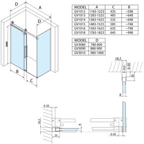 Gelco Volcano douchedeur 150cm helderglas