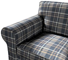 Dekoria IKEA hoes voor Ektorp 2-zits slaapbank - NIEUW model, bruin- blauw