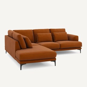 Rechtse hoekbank met leuning in linnenfluweel, Marsile