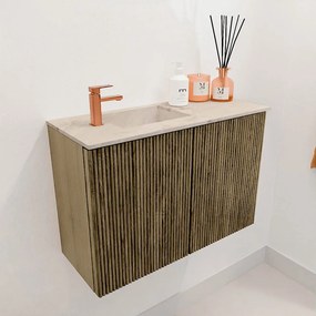 Mondiaz Joya DLux 60cm toiletmeubel dusk met wastafel faye links 1 kraangat frappe