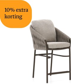+ 10% kassakorting | Barkruk tuin | SUNS Nappa | Rope (touw) | Taupe | Tuinstoel | Stapelbaar | Kees Smit Tuinmeubelen