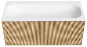 Mondiaz Kurve 100cm badmeubel oak met 1 lade en wastafel big medium midden 1 kraangat