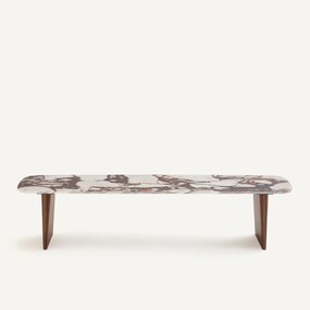 Lage wandtafel, keramiek en walnootfineer, DOLMENA