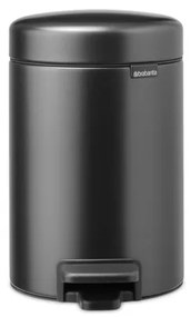 Brabantia NewIcon Pedaalemmer - 3 liter - kunststof binnenemmer - confident grey (gunmetal) 233449