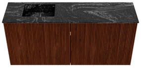 Mondiaz Joya DLux 90cm toiletmeubel ruby met wastafel faye links 1 kraangat lava