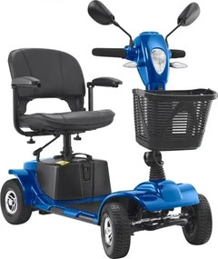 VEVOR 4-wielige elektrische scootmobiel voor senioren, met een actieradius van 25 km, all-terrain reisrolstoel met antislipwielen, klimvermogen van 9° en een draagvermogen van 120 kg, blauw