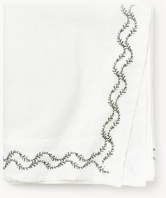 Handgeborduurde tafelkleed Ivy van gewassen linnen