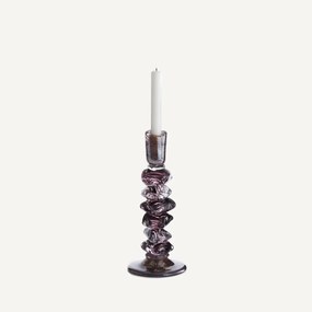 Handgeblazen glazen kandelaar, H29,5 cm, Qimera