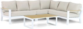 Hoek loungeset 6 personen Aluminium/Polywood (teakfinish) Wit  Lifestyle Garden Furniture Bilbao