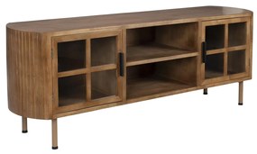 Retro Tv-meubel Hout Met Glas - 150x38x55cm.