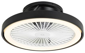 Smart Plafondventilator met lamp zwart incl. LED met afstandsbediening - Dave Modern rond Binnenverlichting Lamp