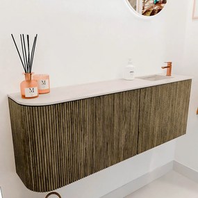 Mondiaz Joya DLux 110cm toiletmeubel ronding links dusk met wastafel faye rechts 1 kraangat meli
