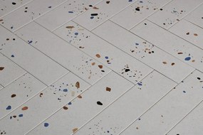 DTG Terrazzo wandtegel 7.5x30cm ivoor mat
