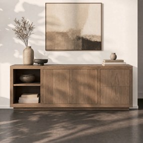 Modern Dressoir Lichtbruin Eiken - 200x42x70cm.