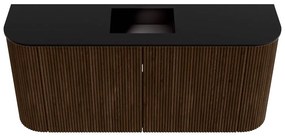 Mondiaz Joya 95cm toiletmeubel ronding links/rechts walnut met wastafel faye midden zonder kraangat urban