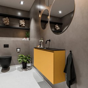 Mondiaz Ture 100cm toiletmeubel ocher met wastafel urban midden geen kraangat