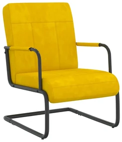 vidaXL Stoel fluweel mosterdgeel