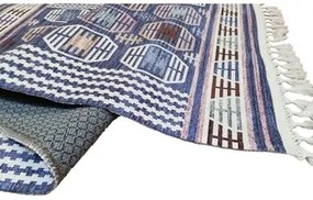 Kleden Blauw Mani Textile  CHAOUEN woonkamer vloerkleed