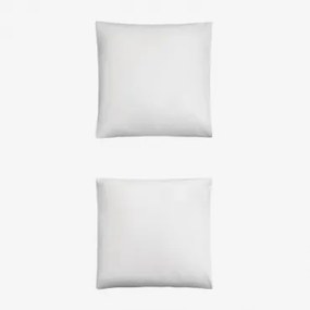 Set Van 2 Sampras Satijnen Kussenslopen Met Een Draaddichtheid Van 300 Wit & 60 X 60 Cm - Sklum