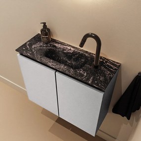 Mondiaz Ture DLux toiletmeubel 60cm plata met wastafel lava midden met kraangat