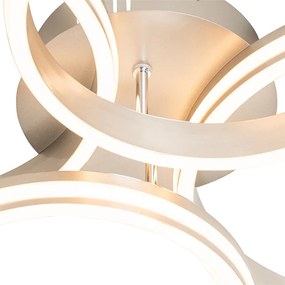 Plafondlamp staal incl. LED 3-staps dimbaar 4-lichts - Navara Design rond Binnenverlichting Lamp