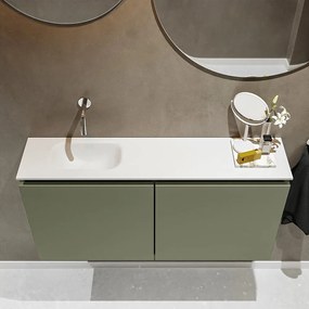 Mondiaz Ture 100cm toiletmeubel army met wastafel talc links geen kraangat