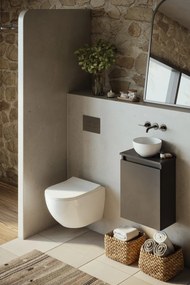 Fontana Bano toiletmeubel mat zwart 40x22cm met mat witte waskom