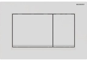 Geberit Sigma30 bedieningplaat, 2-toets spoeling frontbediening voor toilet 24.6x16.4cm wit mat met witte strook 115.883.01.1