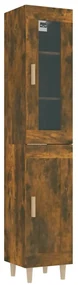 vidaXL Hoge kast 34,5x34x180 cm bewerkt hout gerookt eikenkleurig
