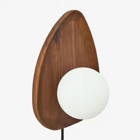 Wandlamp Van Acaciahout ↑24 Cm Freidy Bruin – Kastanje Hout - Sklum