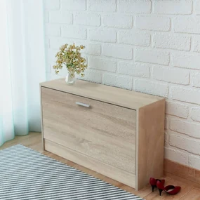vidaXL Schoenenopbergbank 80x24x45 cm eikenkleurig