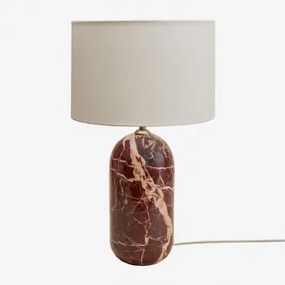 Yalvira Tafellamp Van Natuursteen Rood Marmer Cherry Gold & Wit Ø30 Cm - ↑20 Cm Glendas - Sklum