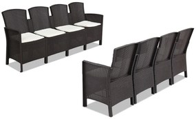 Technorattan set Lido voor 8 personen bruin Bica